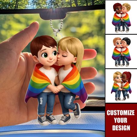 LGBT-par kærlighed er kærlighed Pride Month personlig akryl bilophæng